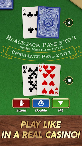 An engaging image of a player enjoying a thrilling game of blackjack on their mobile device, encapsulating the excitement and allure of casino gaming at home.