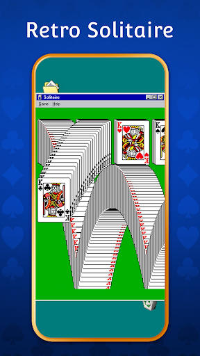 A nostalgic, joyful scene of a person playing Solitaire on their smartphone, evoking the classic essence of card games.