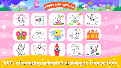 A vibrant and colorful representation of a young girl creatively engaging with a coloring app, illustrating joy and imagination.