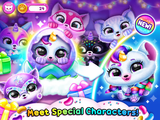 A colorful and enchanting world filled with adorable virtual pets, inviting children to explore and engage in a magical adventure.