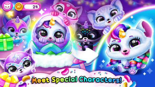 A colorful and enchanting world filled with adorable virtual pets, inviting children to explore and engage in a magical adventure.