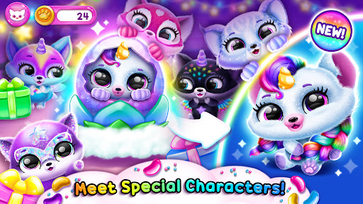 A colorful and enchanting world filled with adorable virtual pets, inviting children to explore and engage in a magical adventure.