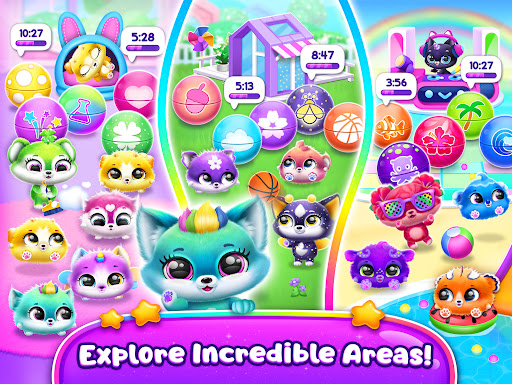 A vibrant and colorful mobile game world filled with adorable characters and engaging gameplay, sparking creativity and fun.