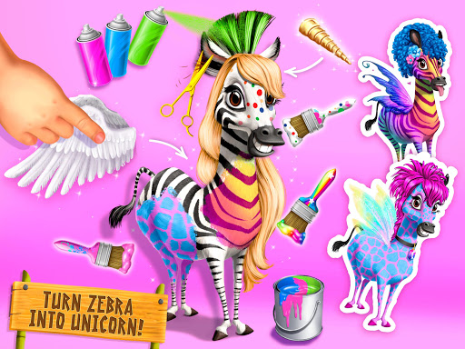 A vibrant and playful illustration capturing the joyful essence of children styling adorable jungle animals in a colorful salon setting, symbolizing creativity and learning.