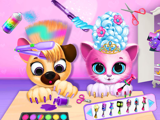 Cute and colorful pets await their beauty transformation in the Kiki & Fifi Pet Salon app, where creativity and fun meet!