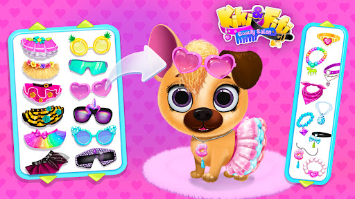 Cute and colorful pets await their beauty transformation in the Kiki & Fifi Pet Salon app, where creativity and fun meet!