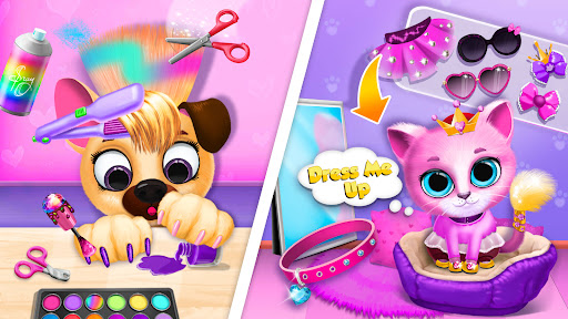 Cute and colorful pets await their beauty transformation in the Kiki & Fifi Pet Salon app, where creativity and fun meet!