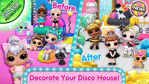 A joyful digital playground filled with colorful graphics and engaging activities, capturing the essence of childhood wonder and creativity in LOL Surprise Disco House.