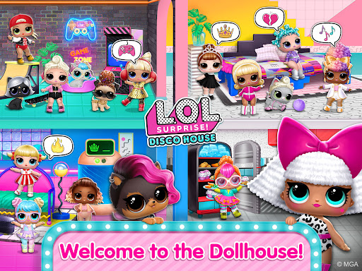 A joyful digital playground filled with colorful graphics and engaging activities, capturing the essence of childhood wonder and creativity in LOL Surprise Disco House.