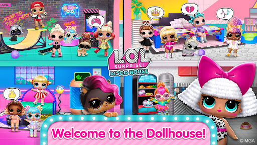 A joyful digital playground filled with colorful graphics and engaging activities, capturing the essence of childhood wonder and creativity in LOL Surprise Disco House.