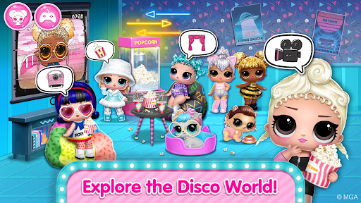 A joyful digital playground filled with colorful graphics and engaging activities, capturing the essence of childhood wonder and creativity in LOL Surprise Disco House.