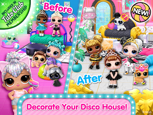 A joyful digital playground filled with colorful graphics and engaging activities, capturing the essence of childhood wonder and creativity in LOL Surprise Disco House.