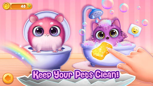 A colorful and cheerful virtual pet house filled with cute and playful Smolsies, capturing the essence of joy and creativity.