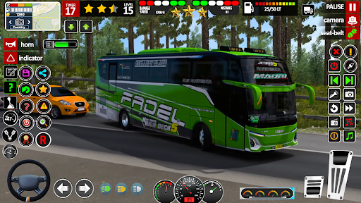 A thrilling journey of a bus driver navigating through city streets, capturing the excitement and challenges faced in a realistic bus simulator game.