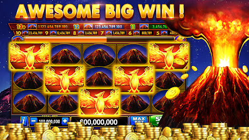 A thrilling and exciting slot machine experience capturing the essence of a bustling casino atmosphere.