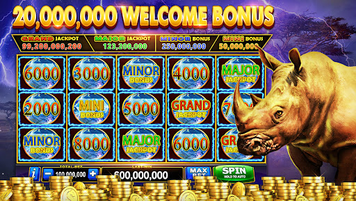 A thrilling and exciting slot machine experience capturing the essence of a bustling casino atmosphere.