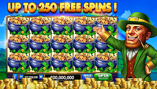 A thrilling and exciting slot machine experience capturing the essence of a bustling casino atmosphere.