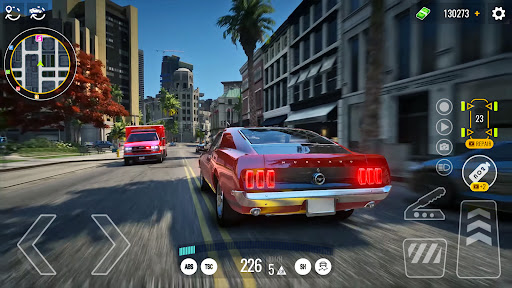 A thrilling city car race with dynamic weather and stunning visuals, evoking excitement and adventure.