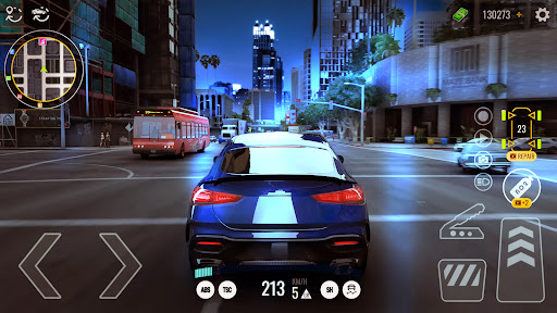 A thrilling city car race with dynamic weather and stunning visuals, evoking excitement and adventure.