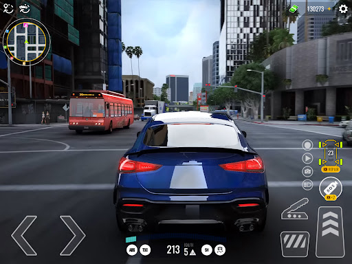 A thrilling city car race with dynamic weather and stunning visuals, evoking excitement and adventure.