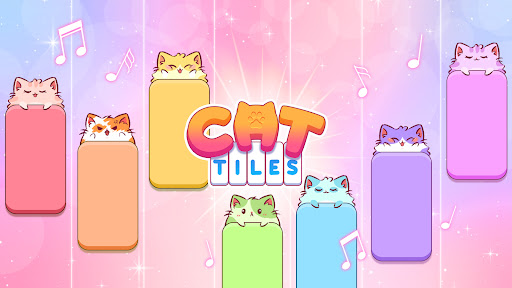 A playful and enchanting scene of a cat tapping piano tiles, symbolizing the joy and challenge of the game.