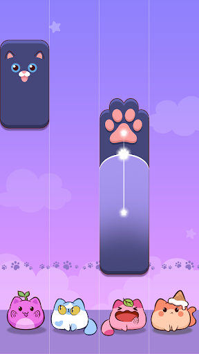 A playful and enchanting scene of a cat tapping piano tiles, symbolizing the joy and challenge of the game.