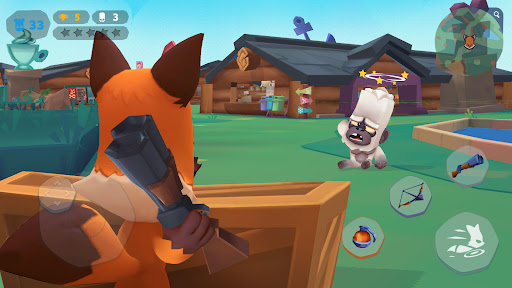 Thrilling animal characters in a vibrant battle arena.