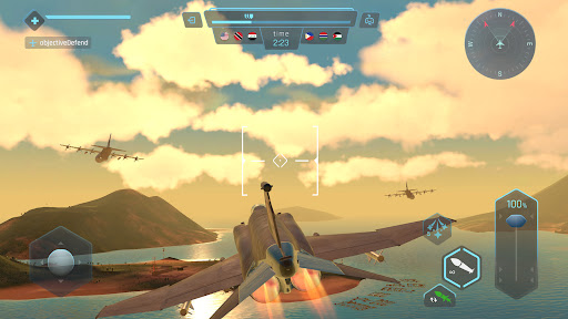 A thrilling scene of a fighter jet soaring through the skies, evoking the excitement and adrenaline of aerial combat.