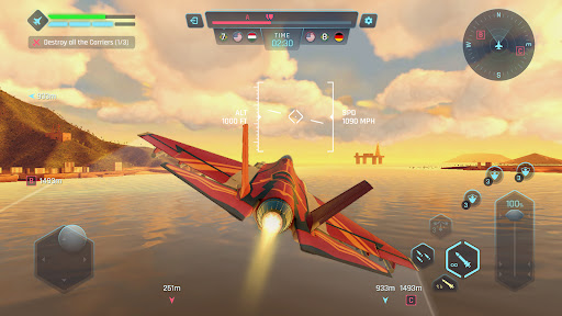 A thrilling scene of a fighter jet soaring through the skies, evoking the excitement and adrenaline of aerial combat.