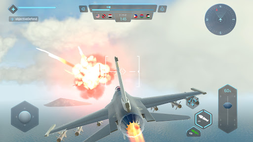 A thrilling scene of a fighter jet soaring through the skies, evoking the excitement and adrenaline of aerial combat.