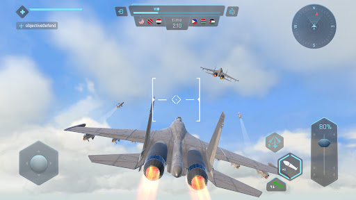 A thrilling scene of a fighter jet soaring through the skies, evoking the excitement and adrenaline of aerial combat.