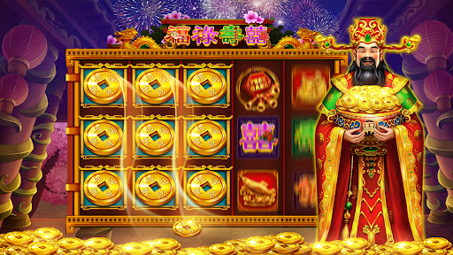 Exciting and vibrant casino slot machine scene with colorful reels and bright lights, conveying a sense of thrill and anticipation.