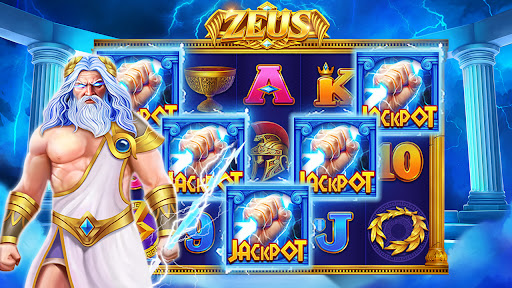 Exciting and vibrant casino slot machine scene with colorful reels and bright lights, conveying a sense of thrill and anticipation.