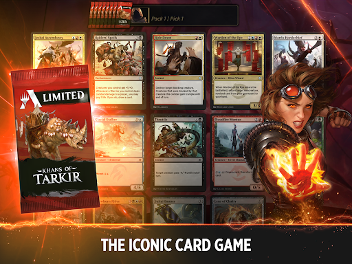 A player deeply engrossed in a strategic match of Magic The Gathering Arena, surrounded by vibrant digital cards and spellbinding animations, evoking a sense of thrill and anticipation.