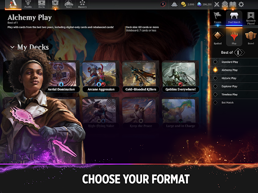 A player deeply engrossed in a strategic match of Magic The Gathering Arena, surrounded by vibrant digital cards and spellbinding animations, evoking a sense of thrill and anticipation.