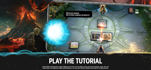 A player deeply engrossed in a strategic match of Magic The Gathering Arena, surrounded by vibrant digital cards and spellbinding animations, evoking a sense of thrill and anticipation.