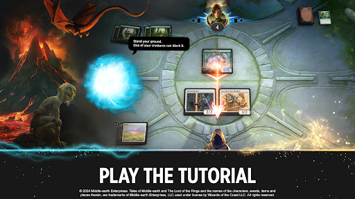 A player deeply engrossed in a strategic match of Magic The Gathering Arena, surrounded by vibrant digital cards and spellbinding animations, evoking a sense of thrill and anticipation.