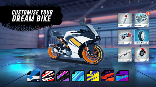 Thrilling motorcycle race with vibrant graphics and dynamic gameplay, capturing the essence of adventure and excitement.