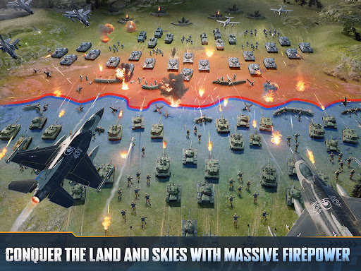 An intense and strategic battlefield scenario representing the thrilling and immersive experience of Warpath.