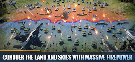 An intense and strategic battlefield scenario representing the thrilling and immersive experience of Warpath.