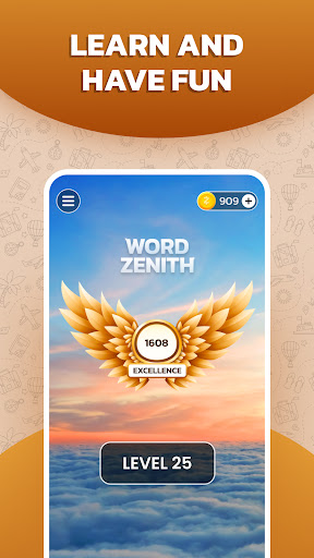 A player enjoying the Word Zenith Game, deeply engaged in solving a challenging word puzzle, reflecting concentration and excitement.