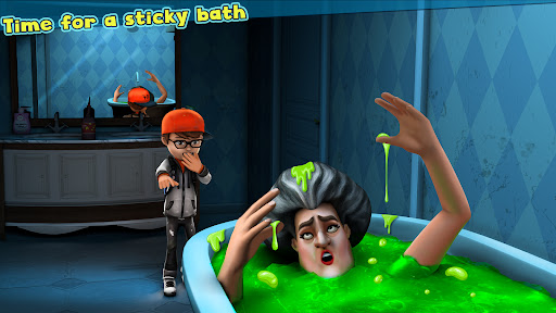 A suspenseful scene from Scary Teacher 3D, capturing the mix of humor and horror in the game.