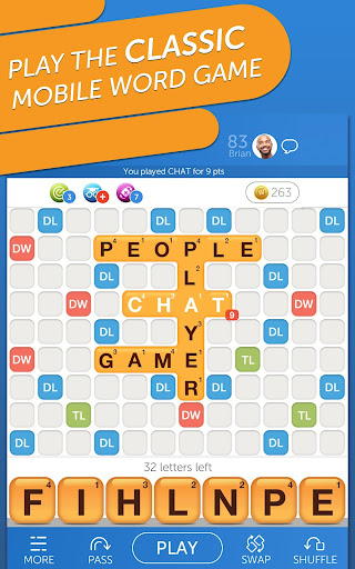 A colorful depiction of friends joyfully playing Words with Friends, encapsulating the spirit of fun, challenge, and camaraderie.