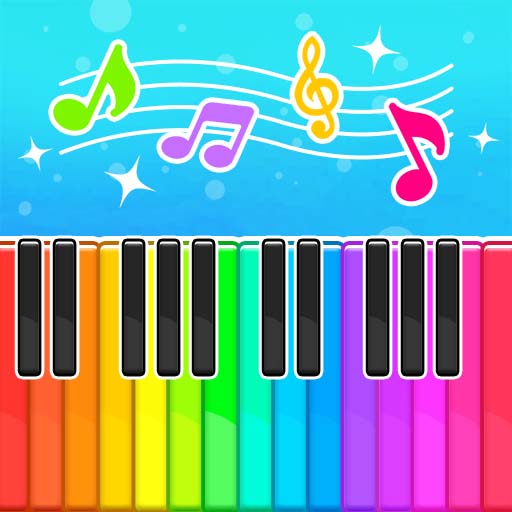 A colorful and engaging digital piano app interface designed to captivate children and music enthusiasts alike, evoking a sense of fun and discovery.