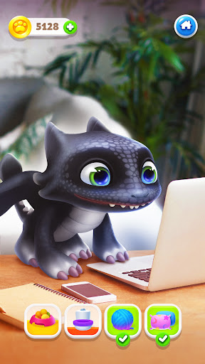 A magical and enchanting scene featuring a young dragon, symbolizing the nurturing and adventurous journey of caring for a virtual pet.