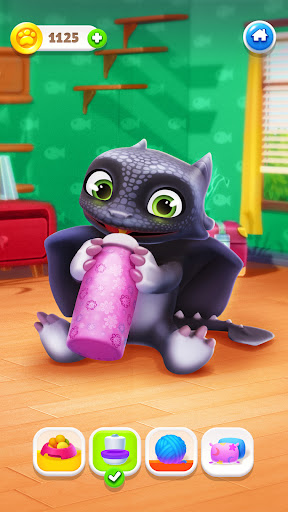 A magical and enchanting scene featuring a young dragon, symbolizing the nurturing and adventurous journey of caring for a virtual pet.