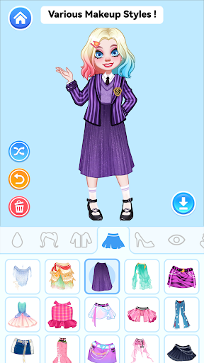 A vibrant and whimsical representation of a monster girl, showcasing colorful fashion and imaginative style, capturing the essence of creativity and fun in the Dollify Monster Girl Maker app.