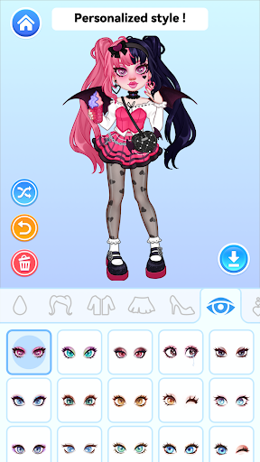 A vibrant and whimsical representation of a monster girl, showcasing colorful fashion and imaginative style, capturing the essence of creativity and fun in the Dollify Monster Girl Maker app.