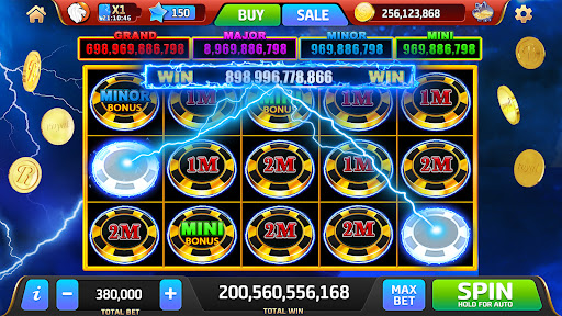 A thrilling and colorful depiction of slot machines in a vibrant casino setting, capturing the excitement and anticipation of playing slot games.