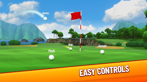 A golfer poised to make a perfect swing, capturing the excitement and challenge of Golf Strike.